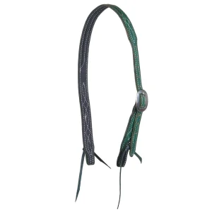 B. Langdon Pine Gunslinger Split Ear Headstall with White Thread