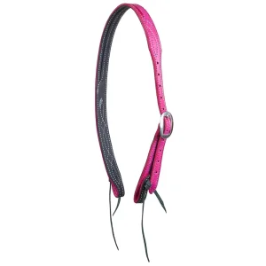 B. Langdon Pink Gunslinger Split Ear Headstall with Turquoise Thread