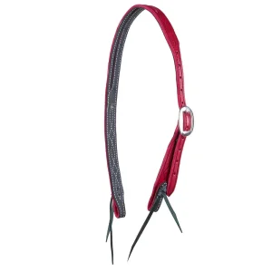 B. Langdon Red Gunslinger Split Ear Headstall with Black Thread