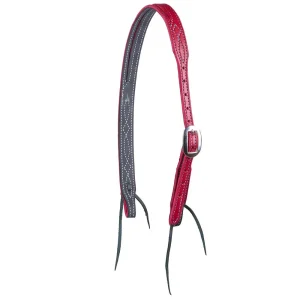 B. Langdon Red Gunslinger Split Ear Headstall with Turquoise Thread