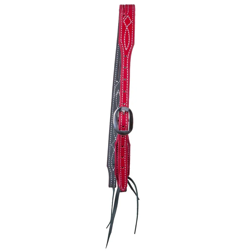 B. Langdon Red Gunslinger Split Ear Headstall with White Thread - Image 2