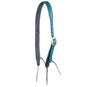 B. Langdon Turquoise Gunslinger Split Ear Headstall with Purple Thread