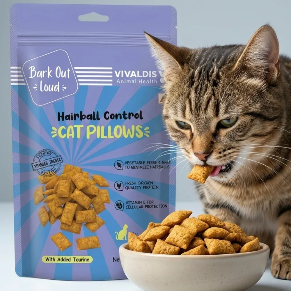Bark Out Loud by Vivaldis Hairball Control Pillow Cat Treats - Image 2