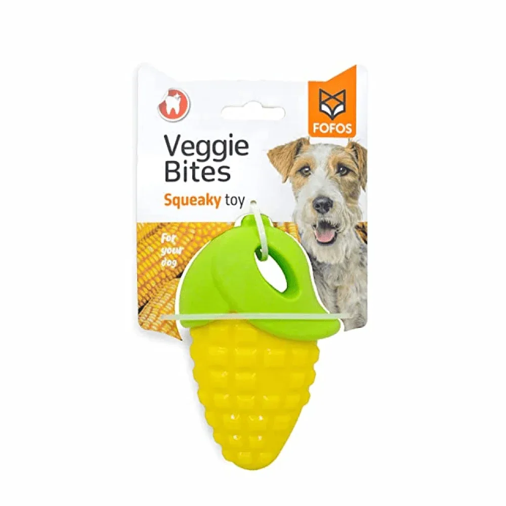 Barkbutler x Fofos Vegi Bites Corn Squeaky Toy for Dogs