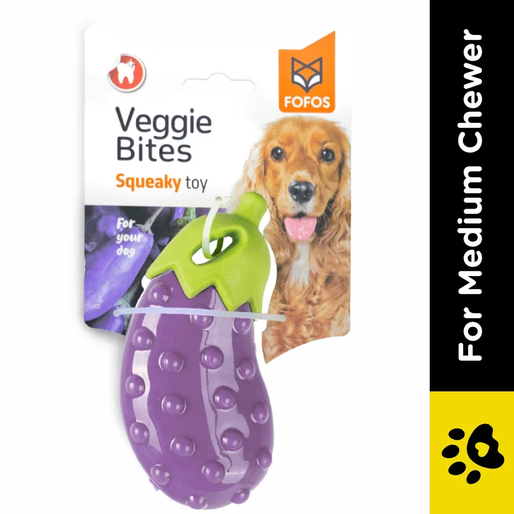 Barkbutler x Fofos Vegi Bites Eggplant Squeaky Toy for Dogs - Image 2