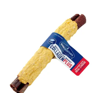 Barkworthies Collagen Stick Wrapped with Cheese Dog Treat 6 in, 10 ct