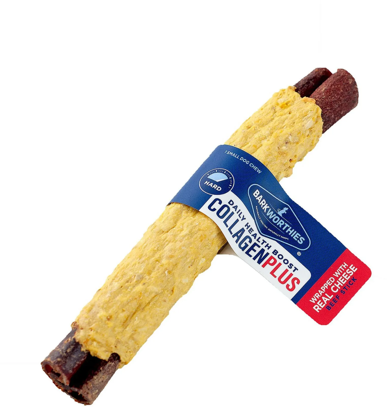 Barkworthies Collagen Stick Wrapped with Cheese Dog Treat 6 in, 10 ct