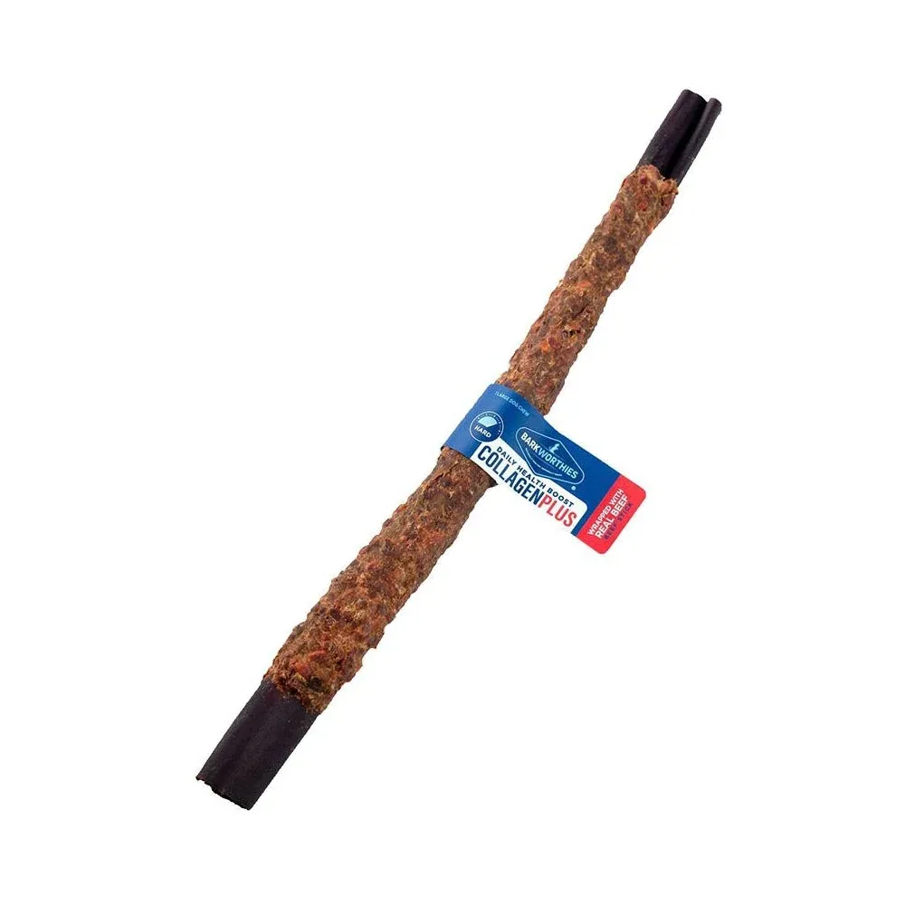 Barkworthies CollagenPlus Beef Stick Dog Treat 12 in, 25 ct