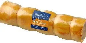 Barkworthies Large Beef Cheek Peanut Butter Dipped