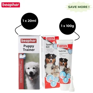 Beaphar Tooth Gel and Puppy Potty Trainer for Dogs Combo