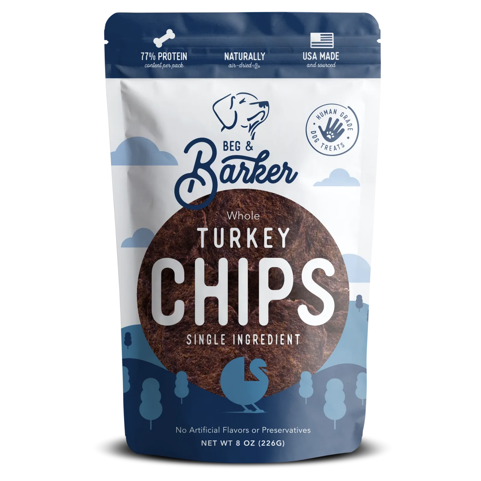 Beg & Barker Whole Turkey Chips Dog Treats 8 oz