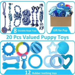 Beiker 20-Pack Puppy Chew Toys | Teething Kit for Small Dogs