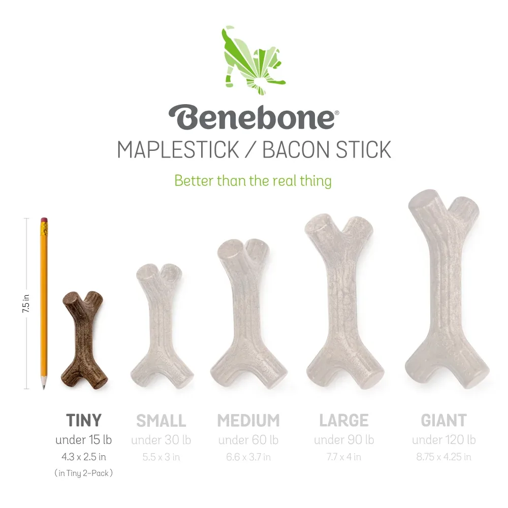 Benebone Maplestick and Zaggler Bacon Chew Toys for Puppy - Image 2
