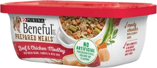 Beneful Prepared Meals Beef & Chicken Medley 8/10 oz. Pack {L+1} 178347