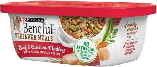 Beneful Prepared Meals Beef & Chicken Medley 8/10 oz. Pack {L+1} 178347 - Image 2