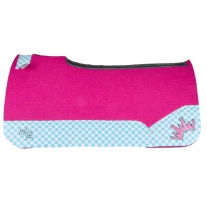 Best Ever Pads 3/4in. Kush Checkered Pink Felt Saddle Pad