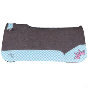 Best Ever Pads 3/4in OG Felt Pad with Turquoise Checkers and Hot Pink Crown