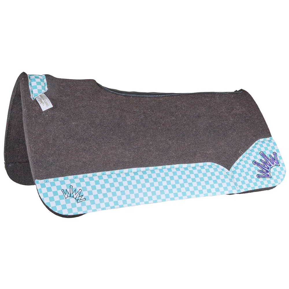 Best Ever Pads 3/4in OG Felt Pad with Turquoise Checkers and Purple Crown - Image 2