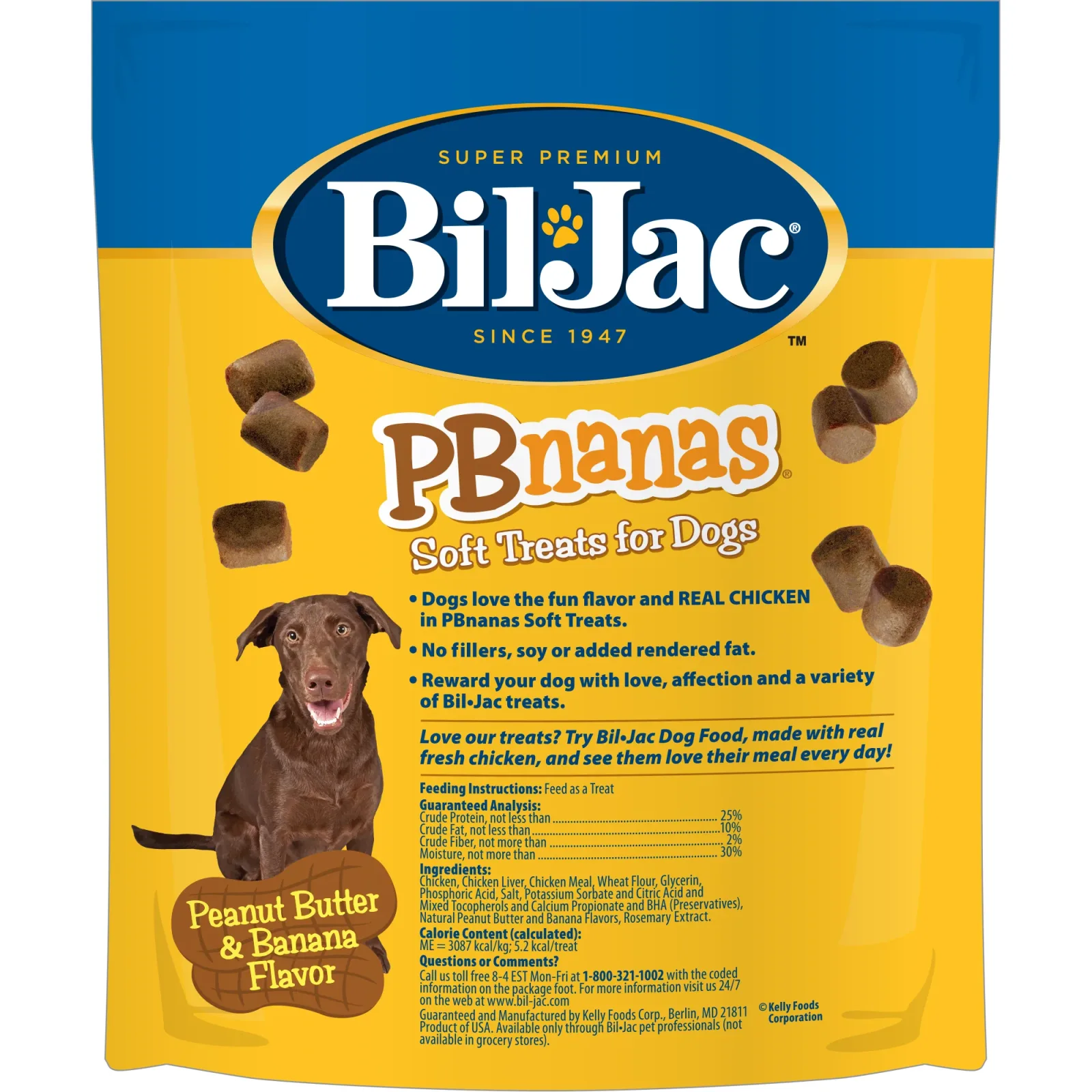 Bil-Jac 10 oz PBnanas Dry Dog Treat - Image 2