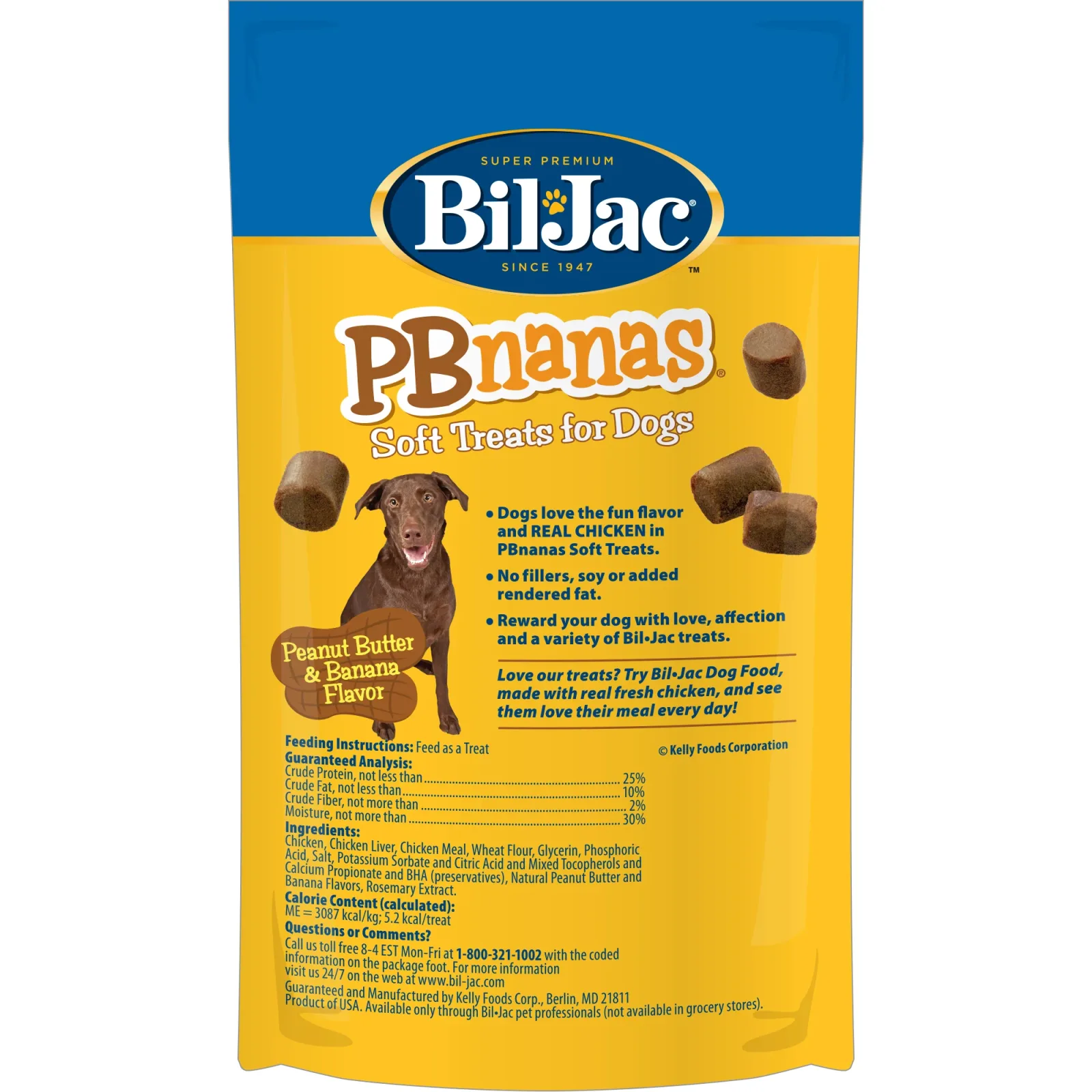 Bil-Jac 4 oz PBnanas Dry Dog Treat - Image 2