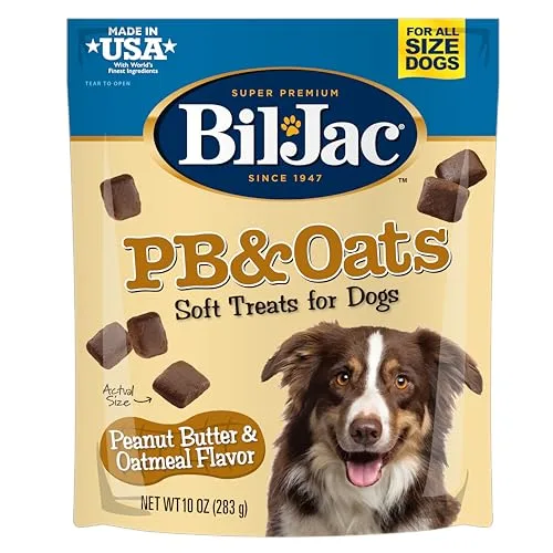 Bil-Jac PB & Oats Soft Treats for Dogs, Peanut Butter & Oatmeal Flavor, 10 Oz