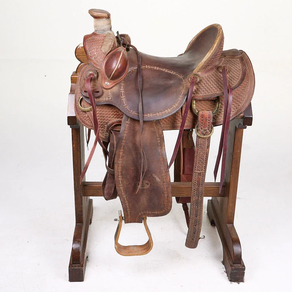 Billy Cook Used 15.5in 1/2 Breed Basket Stamped Billy Cook Wade Saddle - Image 2
