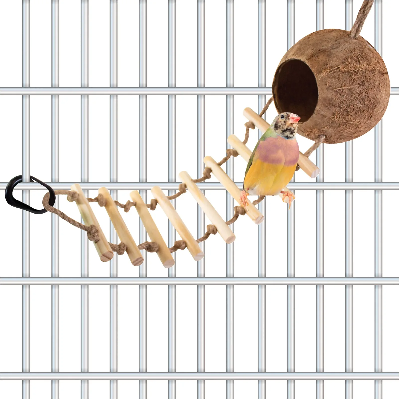 Bird Life™ Coco-Hide with Ladder Natural Bird Toy - Image 2