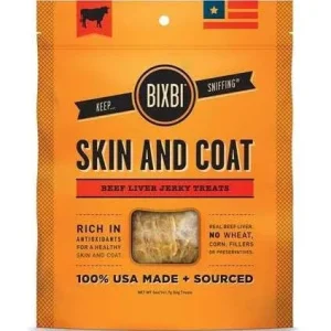 Bixbi Dog Skin & Coat Beef Liver Jerky 5oz {L+x}