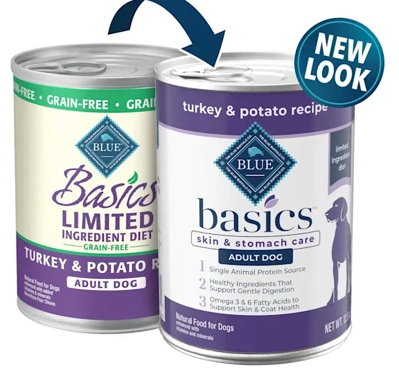 Blue Buffalo Basics Grain Free LID Turkey and Potato Recipe Adult Canned Dog Food - Image 2