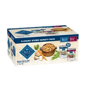 Blue Buffalo Blue's Stew Natural Wet Dog Food, Made with Natural Ingredients, Hearty Beef and Country Chicken Variety Pack, 12.5-oz Cans, 6 Count