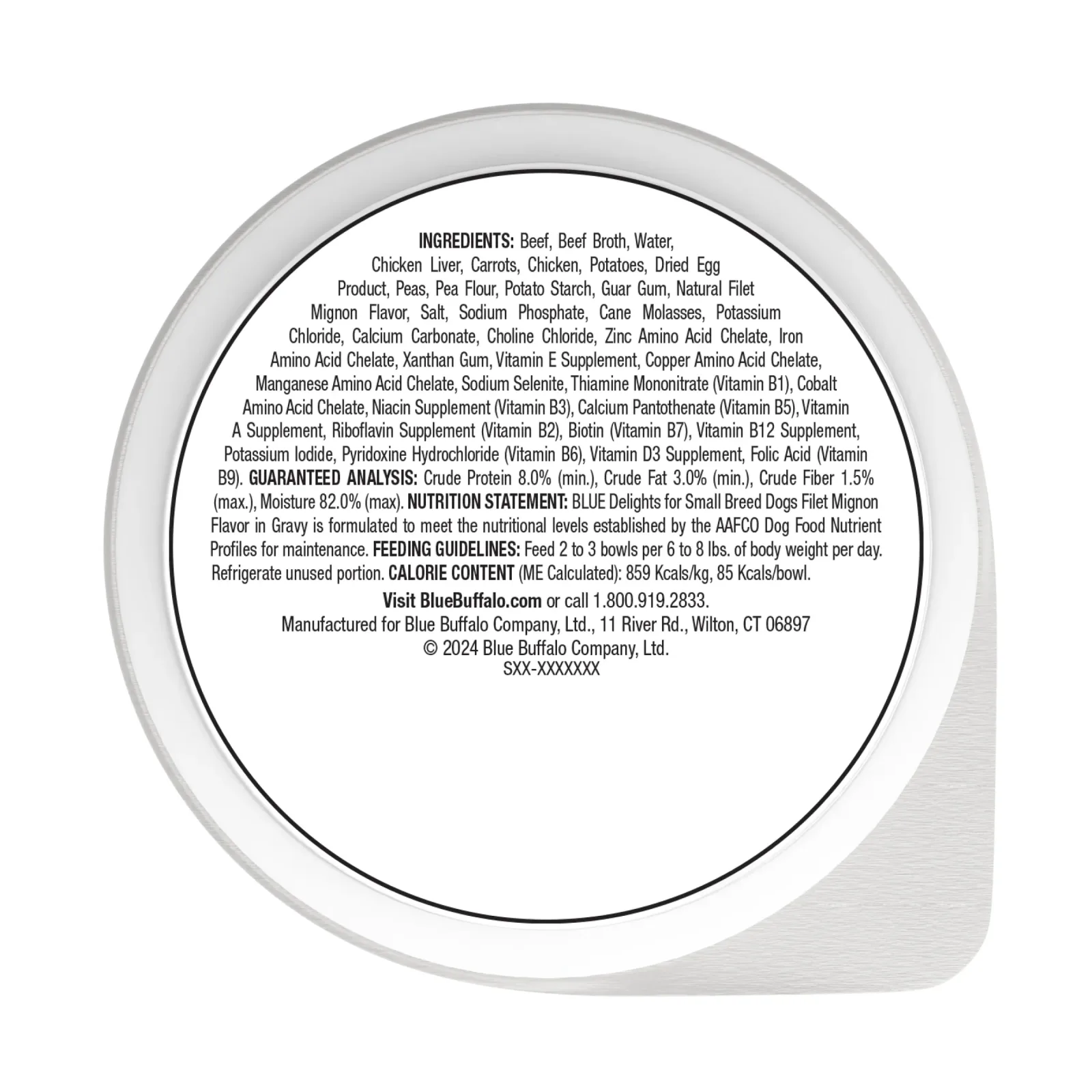 Blue Buffalo Delights Small Breed Natural Wet Dog Food, Filet Mignon Flavor in Gravy, 3.5-oz. Cups - Image 2