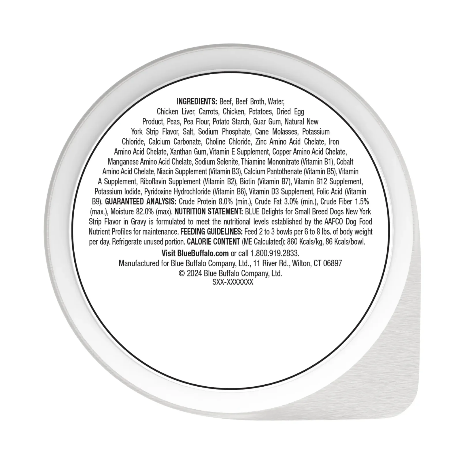 Blue Buffalo Delights Small Breed Natural Wet Dog Food, NY Strip Flavor in Gravy, 3.5-oz. Cups - Image 2