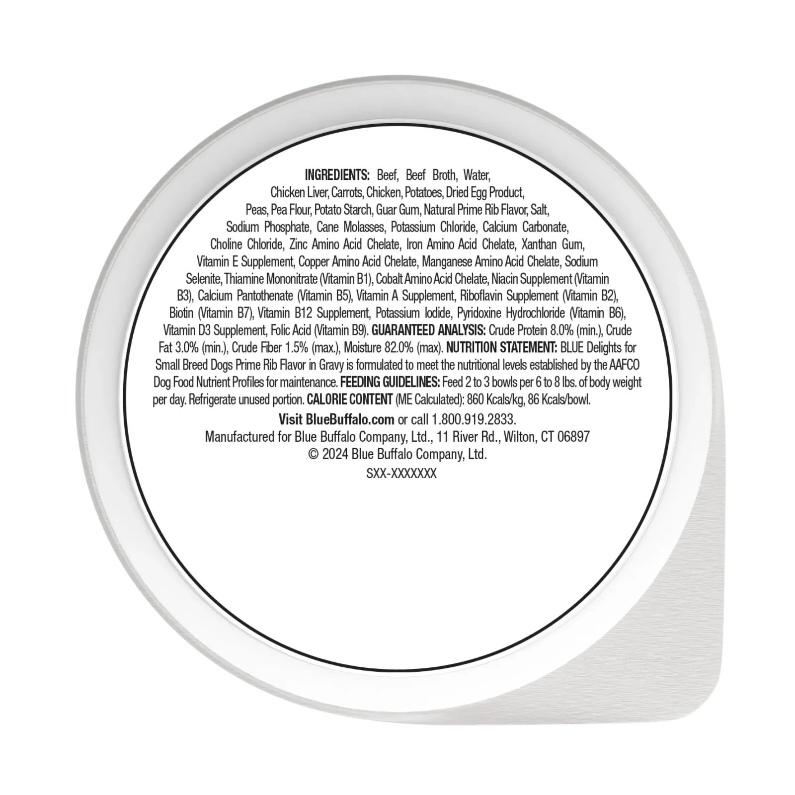 Blue Buffalo Delights Small Breed Natural Wet Dog Food, Prime Rib Flavor in Gravy, 3.5-oz. Cups - Image 2