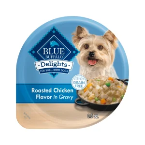 Blue Buffalo Delights Small Breed Natural Wet Dog Food, Rotisserie Chicken Flavor in Gravy, 3.5-oz. Cup