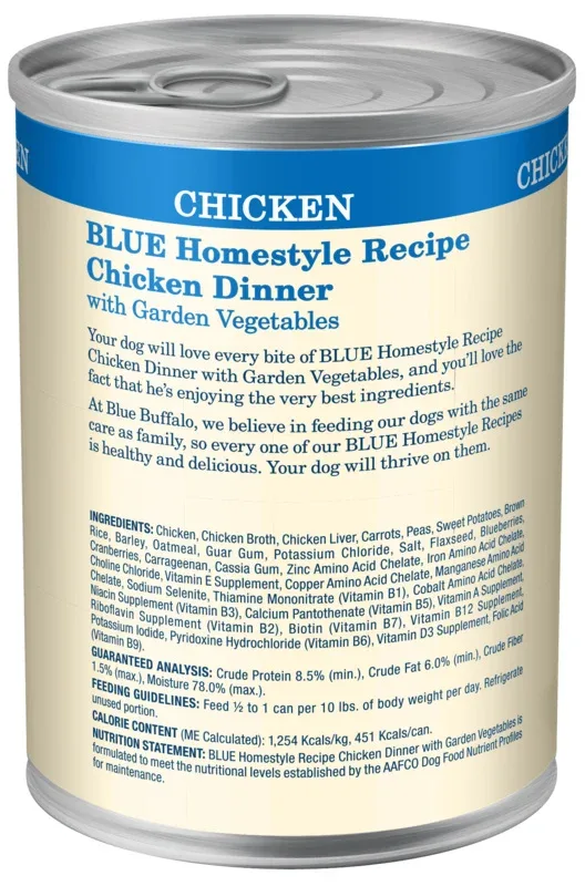 Blue Buffalo Homestyle Recipe Chicken Dinner with Garden Vegetables & Brown Rice Canned Dog Food - Image 2