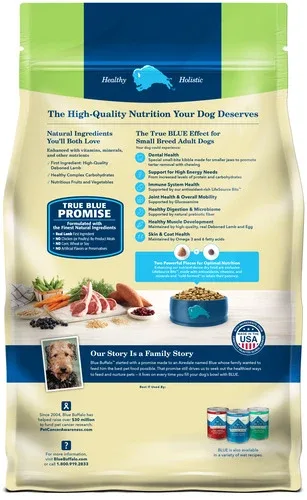 Blue Buffalo Life Protection Formula Adult Small Breed Dry Dog Food, Supports High Energy Needs, Made with Natural Ingredients, Lamb & Brown Rice Recipe, 5-lb Bag - Image 2