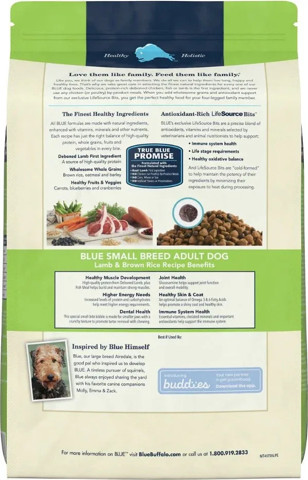 Blue Buffalo Life Protection Natural Lamb & Brown Rice Recipe Small Breed Adult Dry Dog Food - Image 2