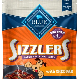 Blue Buffalo Sizzlers Natural Bacon-Style Soft-Moist Dog Treats, Cheddar Pork 15 oz. Bag