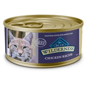 Blue Buffalo Wilderness Adult Grain-Free Chicken Pate Natural Wet Cat Food, 5.5 oz.