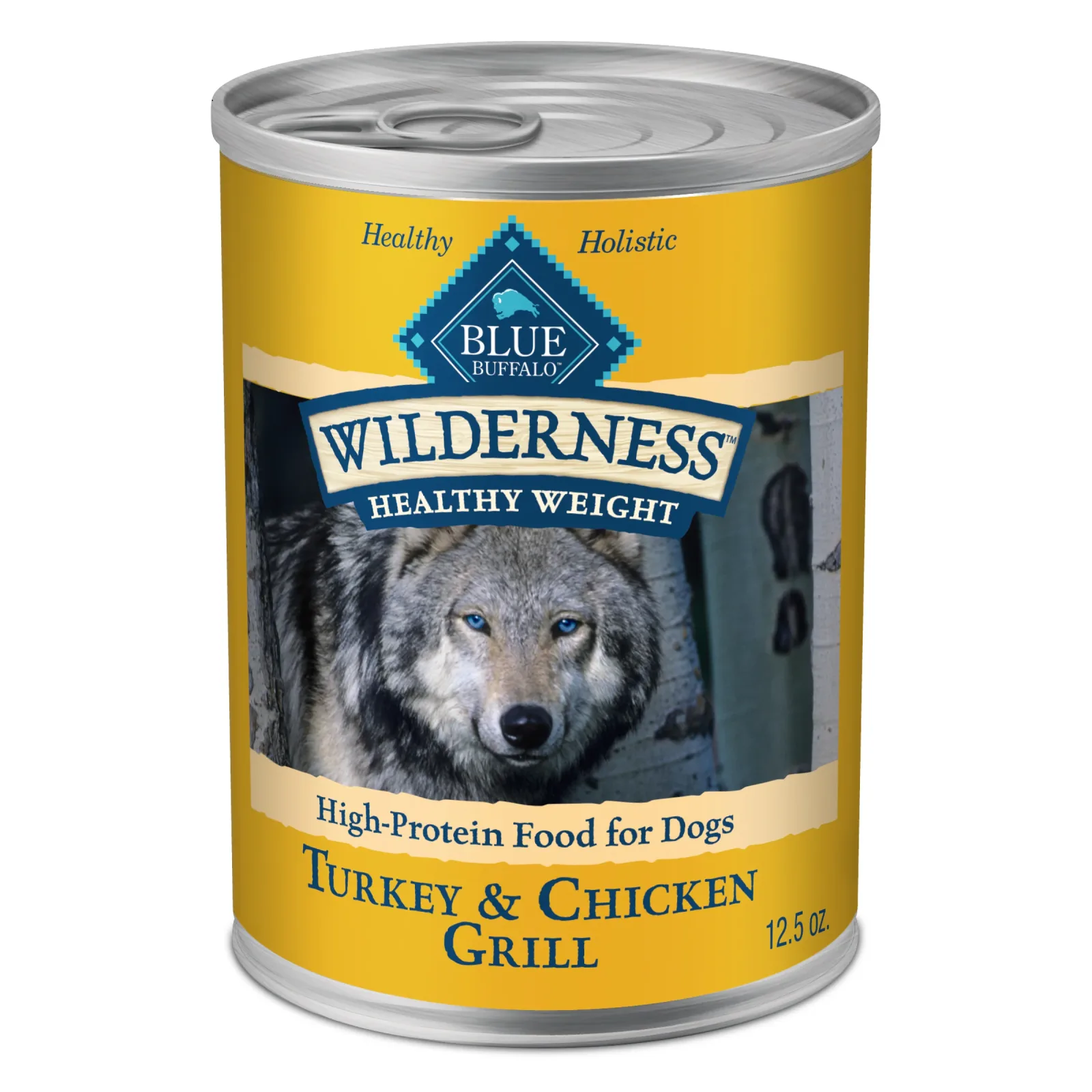 Blue Buffalo Wilderness Adult Wet Dog Food, Healthy Weight, High-Protein and Grain-Free, Turkey & Chicken Recipe, 12.5-oz. Can
