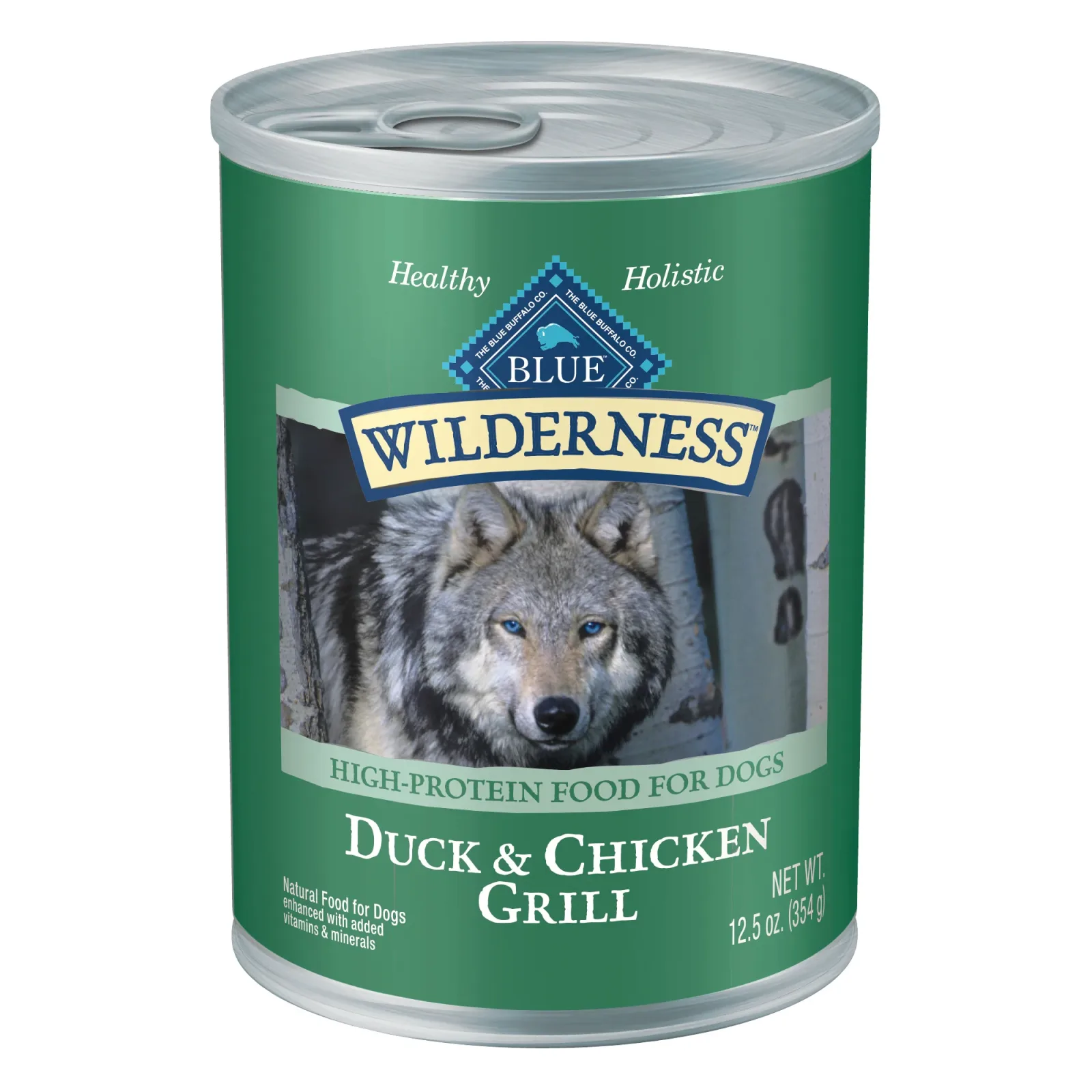Blue Buffalo Wilderness Adult Wet Dog Food, High-Protein & Grain-Free, Made with Natural Ingredients, Duck & Chicken Grill, 12.5-oz. Can
