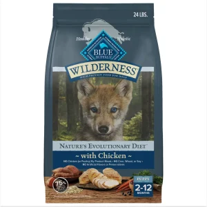 Blue Buffalo Wilderness High-Protein Natural Dry Food for Puppies, Chicken Recipe, 24-lb Bag