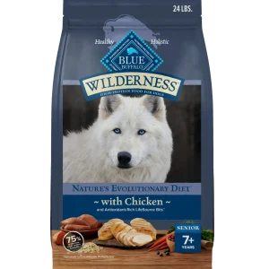 Blue Buffalo Wilderness Senior High Protein Dry Dog Food Wholesome Grains with Ingredients Chicken
