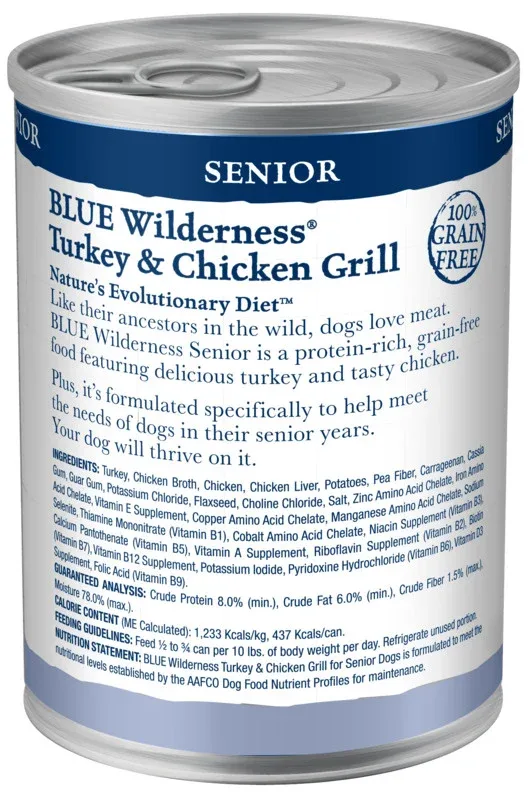 Blue Buffalo Wilderness Turkey & Chicken Grill Senior Canned Dog Food - Image 2