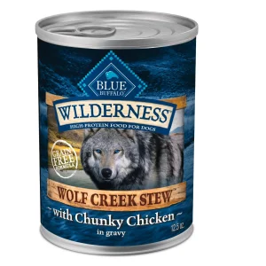 Blue Buffalo Wilderness Wolf Creek Stew High Protein, Natural Wet Food for Dogs, Hearty Chicken Stew in Gravy, 12.5-oz can