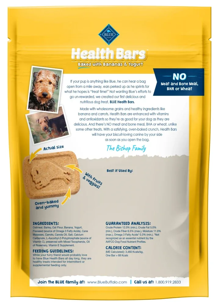 Blue Health Bars Baked With Banana & Yogurt Dog Treats - Image 2