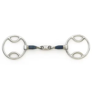Blue Steel Oval Link Loop Ring Gag Bit