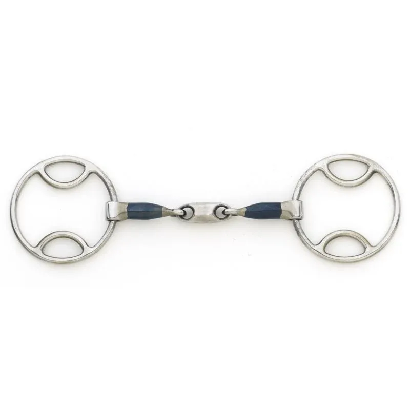 Blue Steel Oval Link Loop Ring Gag Bit