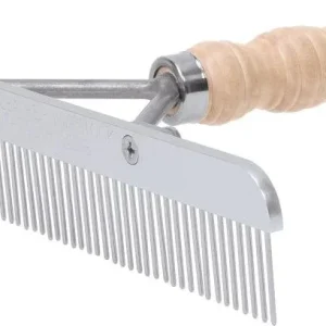 Blunt Tooth Comb Wood Handle Stainless Steel Blade