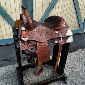 Bob`S Custom Saddles 16.5in Floral Reining Saddle